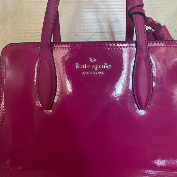 Kate Spade New York Rowe Pink Patent Leather Satchel Handbag Tassel **READ** - Picture 2 of 10